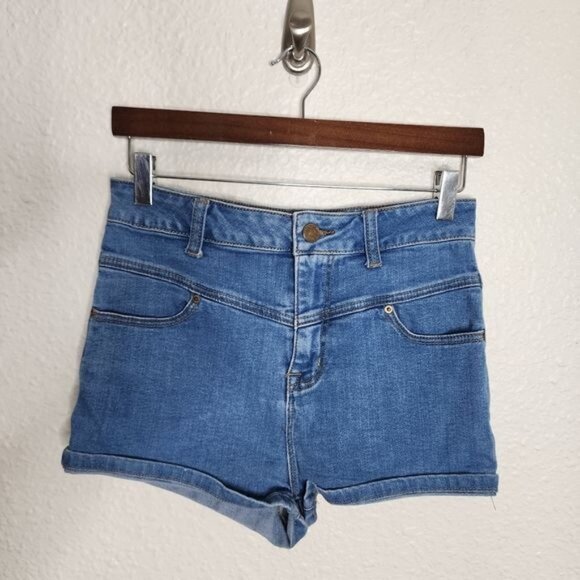 BDG x Urban Outfitters Super High Rise Seam Shorts Women's Size 28 Medium Wash - Picture 1 of 6